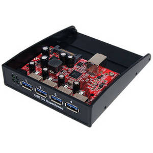 3.5/5.25" USB 3.0 Front Panel 4-Port Hub (Black)