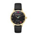 Ladies Metro 5 O`Clock Black Strap Watch Black Dial