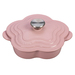 1.25 Qt Cast Iron Shallow Flower Cocotte Pink