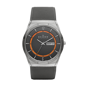 Mens Melbye Gray Dial Watch Gray Steel Mesh Bracelet