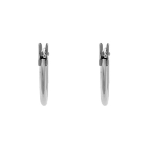 14K White Gold 12mm Snap Hoop Earrings