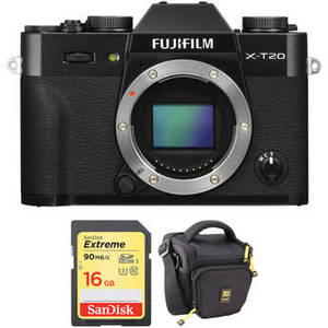 X-T20 Mirrorless Digital Camera Body with Accessories Kit (Black)