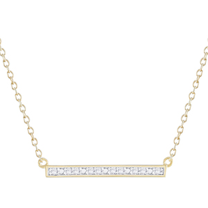 Gold-Tone Diamond Bar Necklace
