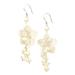 Lita Sterling Silver White Pearl With Crystal And Shell Flower Earrings