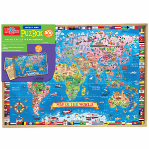 TS Shure 500 Piece Map of the World Wooden Puzzle