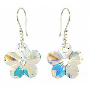 Lita Swarovski Elements Crystal AB Flower Shape Earrings
