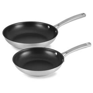 Classic Stainless Steel 8 & 10" Nonstick Fry Pan Set