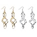 PalmBeach Jewelry 2 Pair Free-Form Twist Earrings Set in Silvertone and Yellow Gold Tone