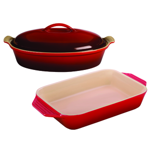 Stoneware Casserole & Baking Dish Set Cherry