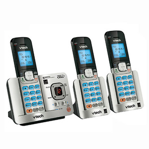 Connect-to-Cell Phone System w/Answering Device - 3 Handsets