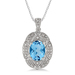 Blue Topaz & Diamond Oval Necklace