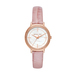 Ladies Cinthia Pink Embossed Leather Strap Watch Mother-of-Pearl Dial