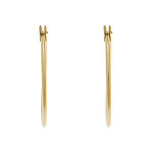 14K Yellow Gold 25mm Snap Hoop Earrings