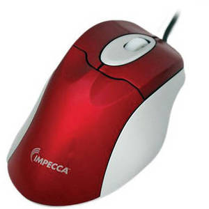 WM100 Illuminated USB Wheel Mouse (Red w/ Gray Trim)