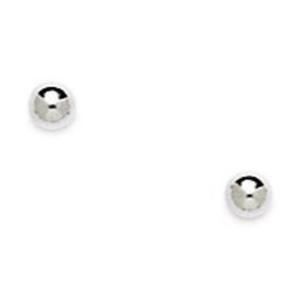 14k White Gold 3mm Polished Ball Stud Screwback Earrings