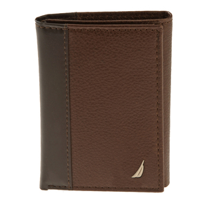 Trifold Leather Wallet Brown