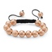 PalmBeach Jewelry Matte Rosetone Black Macrame Rope Tranquility-Style Beaded Bracelet 8"