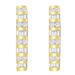 10k Yellow Gold .50 CTW Round and Baguette Diamond Hoop Earrings(I-J, I2-I3)