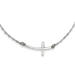 Sterling Silver Large Sideways Curved Cross Necklace - 18 Inch