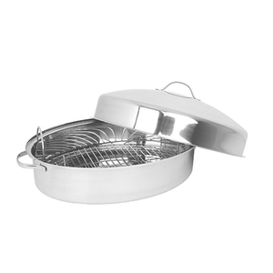 Stainless Steel Oval Roaster with Dome Lid