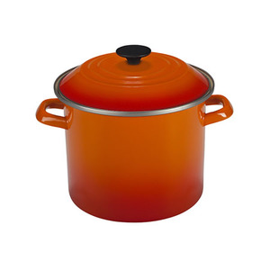 8 Qt. Enamel-On-Steel Covered Stockpot Flame