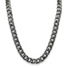 PalmBeach Jewelry Men's 12 mm Curb-Link Necklace Black Ruthenium-Plated 30"