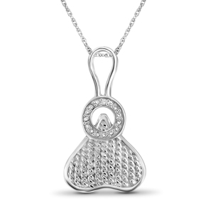 JewelonFire White Diamond Accent Sterling Silver Pendant