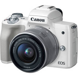 EOS M50 Mirrorless Digital Camera with 15-45mm Lens (White)