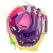 Franklin Sports 9.5" Teeball Recreational Glove Purple/Lime/Yellow Left Handed Thrower with Ball