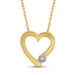 JewelonFire White Diamond Accent 14KT Gold over Silver Heart Pendant