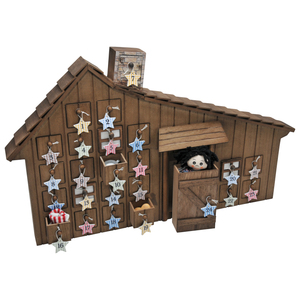 The Queen's Treasures Little House on the Prairie Wooden Holiday Advent Calendar With Star Ornaments & Info Cards & Quotes From the Real-life Ingalls