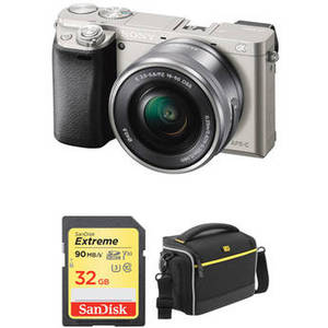 Alpha a6000 Mirrorless Digital Camera with 16-50mm Lens and Accessory Kit (Silver)