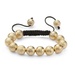 PalmBeach Jewelry Textured Ball Beaded Bracelet in Yellow Gold Tone and Macrame Rope 8"