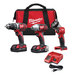 M18 Cordless 3-Tool Combo Kit - Drill Driver Impact Wrench LED Work Light