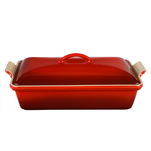 Heritage 4 Qt. Covered Stoneware Rectangular Casserole Cherry