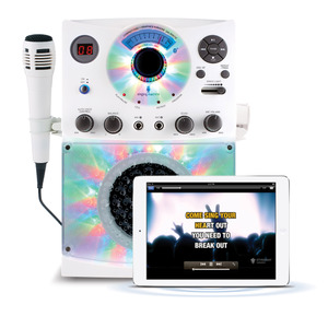 LED Disco Light and Bluetooth Karaoke Machine White