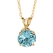 Ladies 14K Yellow Gold 7mm Round Genuine Aquamarine Pendant