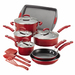 14pc Hard Enamel Nonstick Cookware Red Gradient