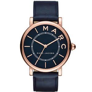 Ladies Roxy Navy Blue Leather Strap Watch Navy Blue Dial