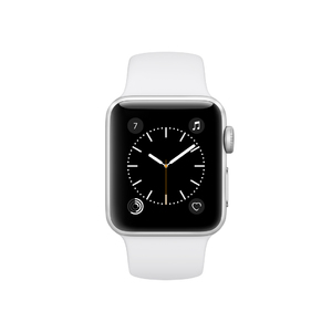 Apple Watch S1 38mm Silver Aluminum Case w/ White Sport Band
