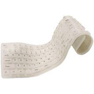 Flexible Full-Sized USB Keyboard with PS/2 Adapter (White)