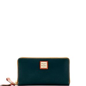 Pebble Grain Large Zip Around Wristlet