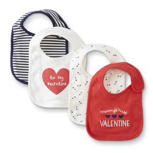 Little Wonders Infant's 4-Pack Valentine's Day Bibs