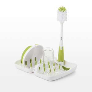 Tot On-the-Go Drying Rack w/ Bottle Brush Green