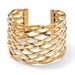 PalmBeach Jewelry Lattice Cuff Bracelet in Yellow Gold Tone