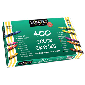 Sargent Art Best Buy Crayon Asst, Std Size, 400 Ct
