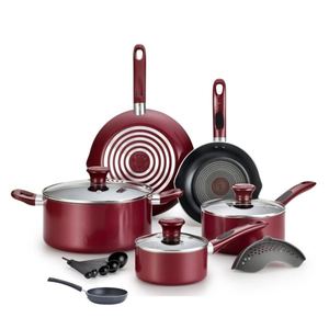 Excite 14-Piece Cookware Set plus One Egg Wonder - Red Cherry