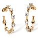 PalmBeach Jewelry 4 TCW Round Cubic Zirconia Bamboo Hoop Earrings in 14k Gold-Plated Finish
