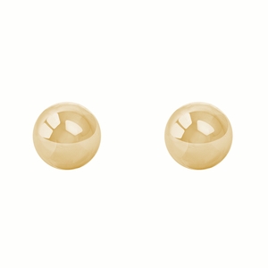 14K Yellow Gold 9mm High Polish Ball Stud Earrings
