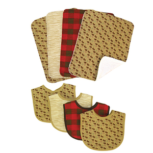 Trend Lab Bouquet Set - Northwoods - Bib & Burp Cloth